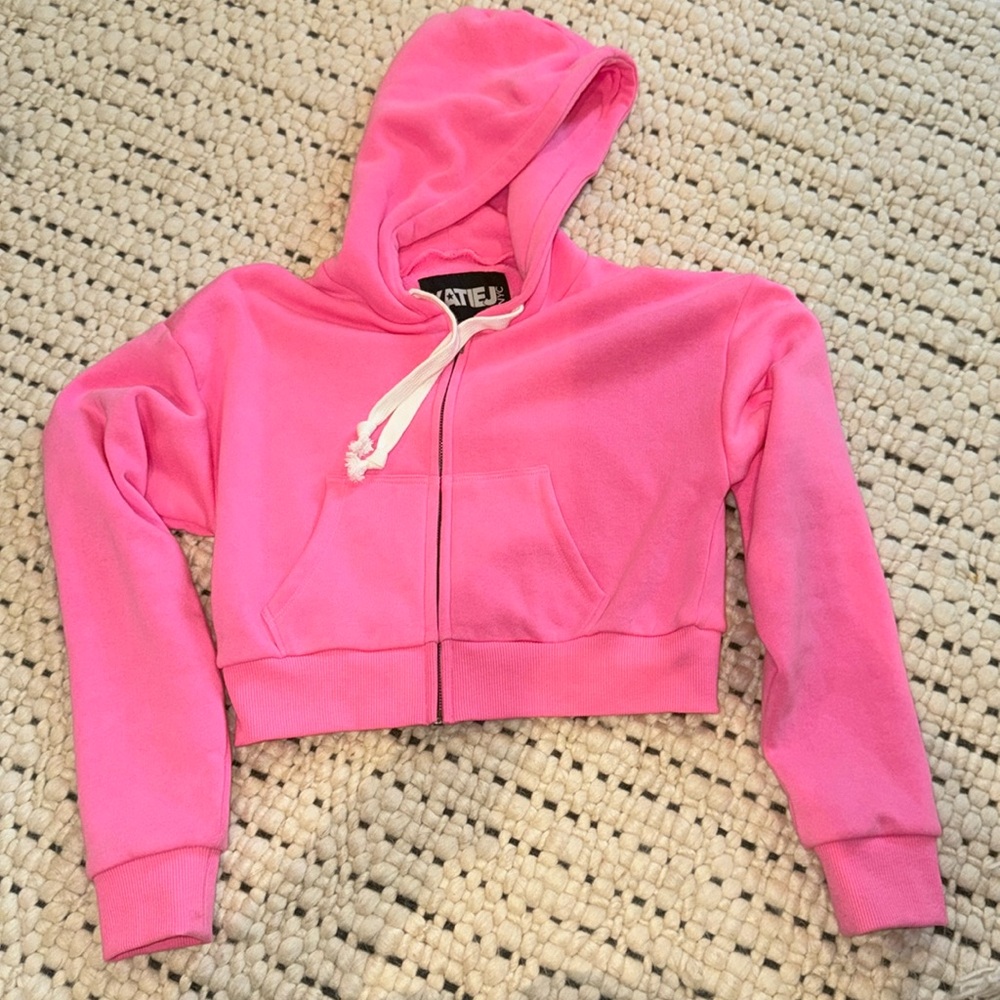 Katie J NYC Girls Dylan Crop Zip Hoodie